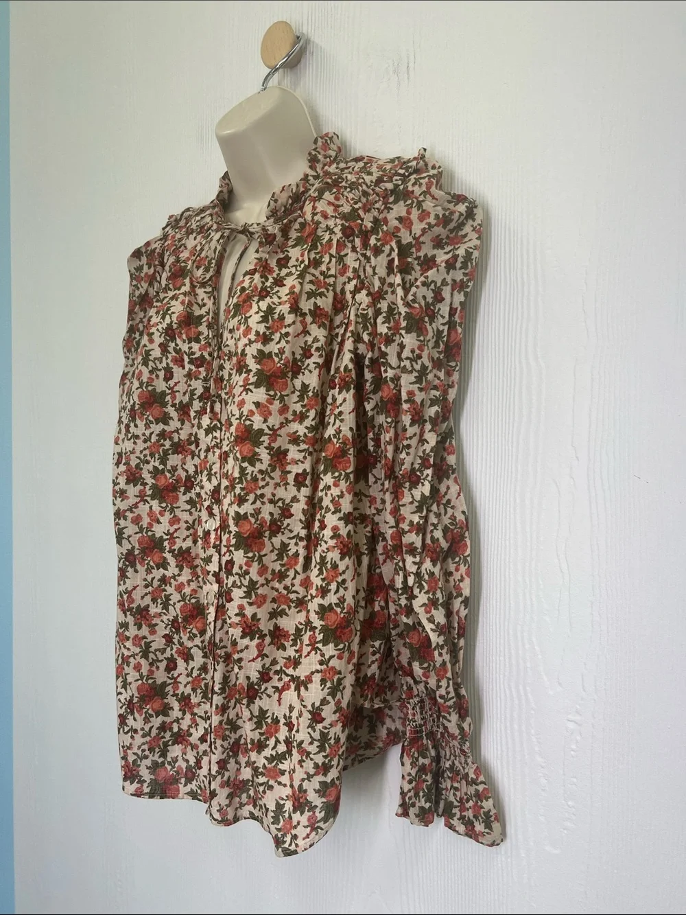 Free People - Meant To BE Vintage Floral Long Sleeve Button Down Blouse Size M